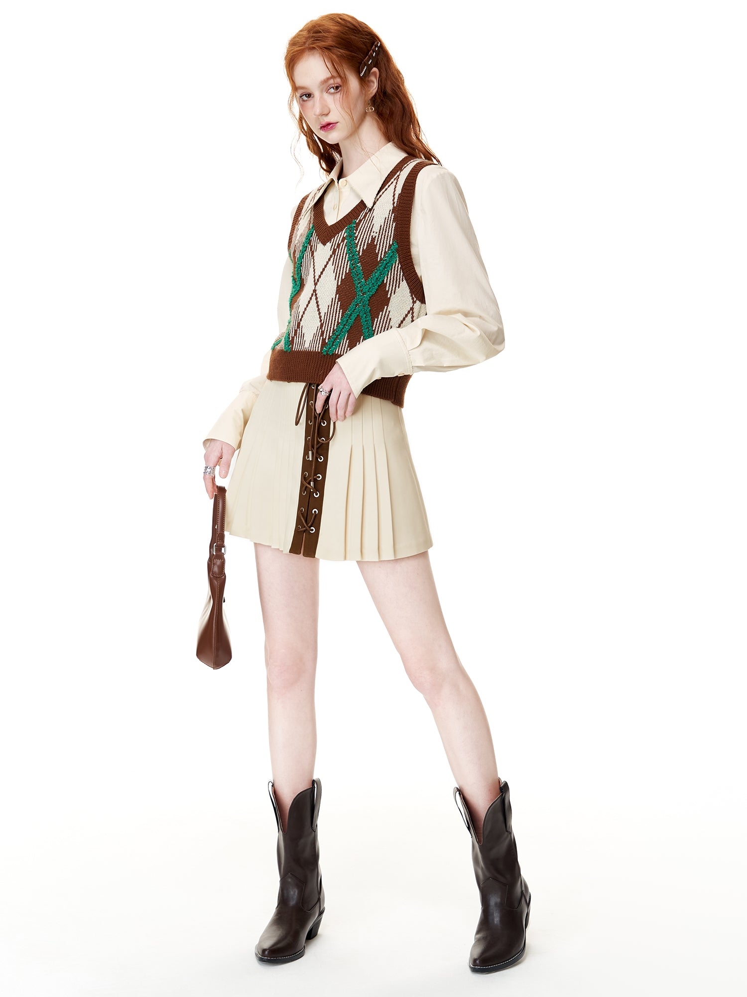 Retro Short Knitted Cardigan & Vest