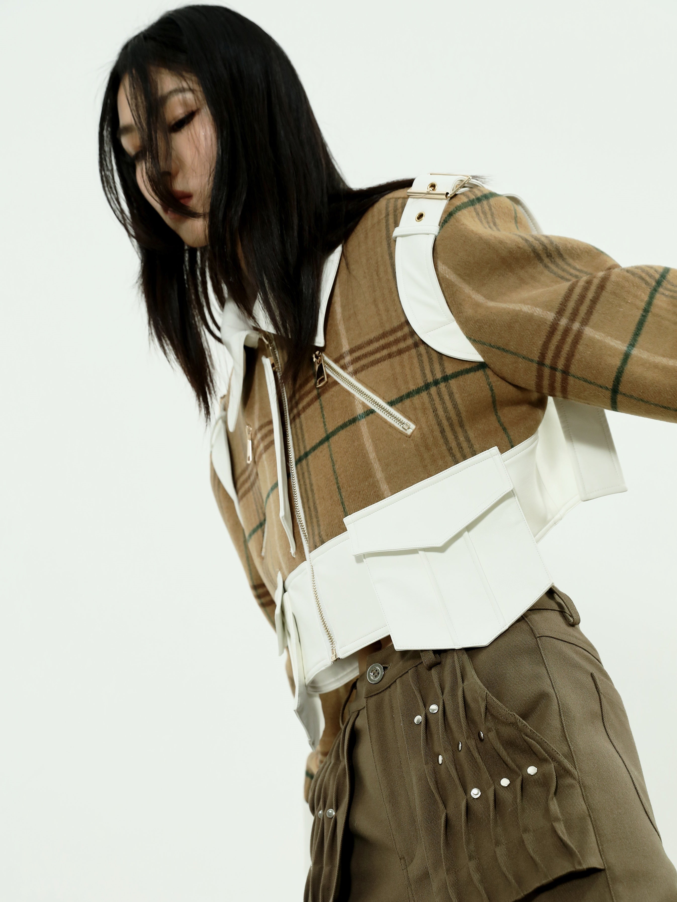 대비 색상 스 플라이 싱 전단 재킷