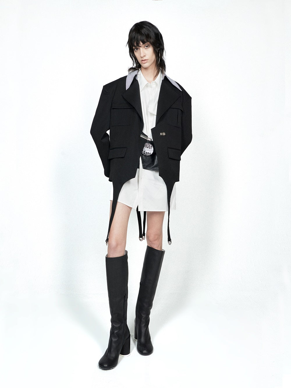 Cooles Nichi Ledergürtelhemd