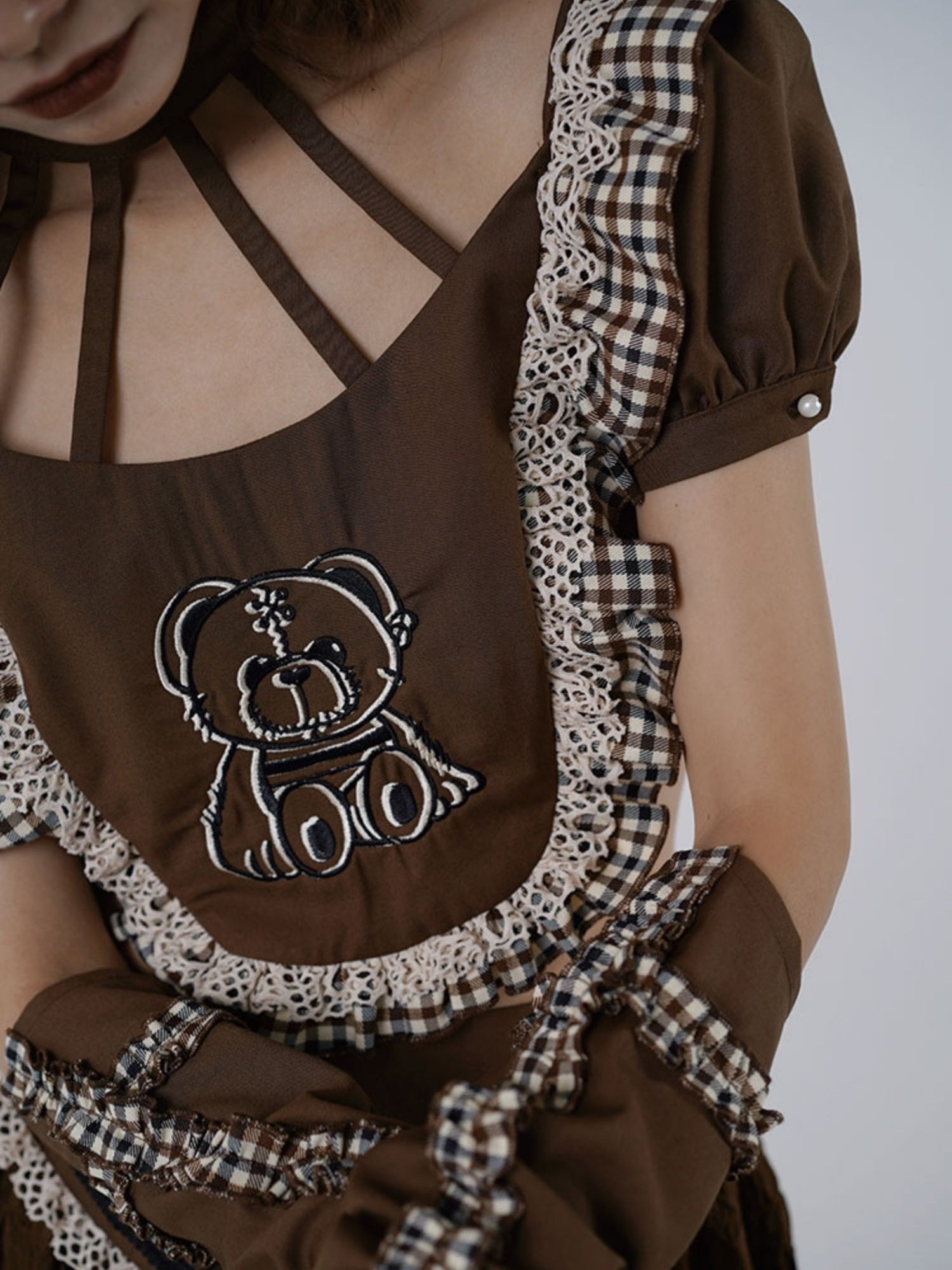 Puff Sleeve Short Top & Arm Warmer