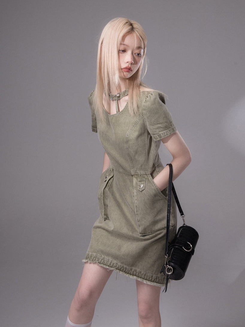 Dreidimensionales Taschen-Jeans-Einteiler