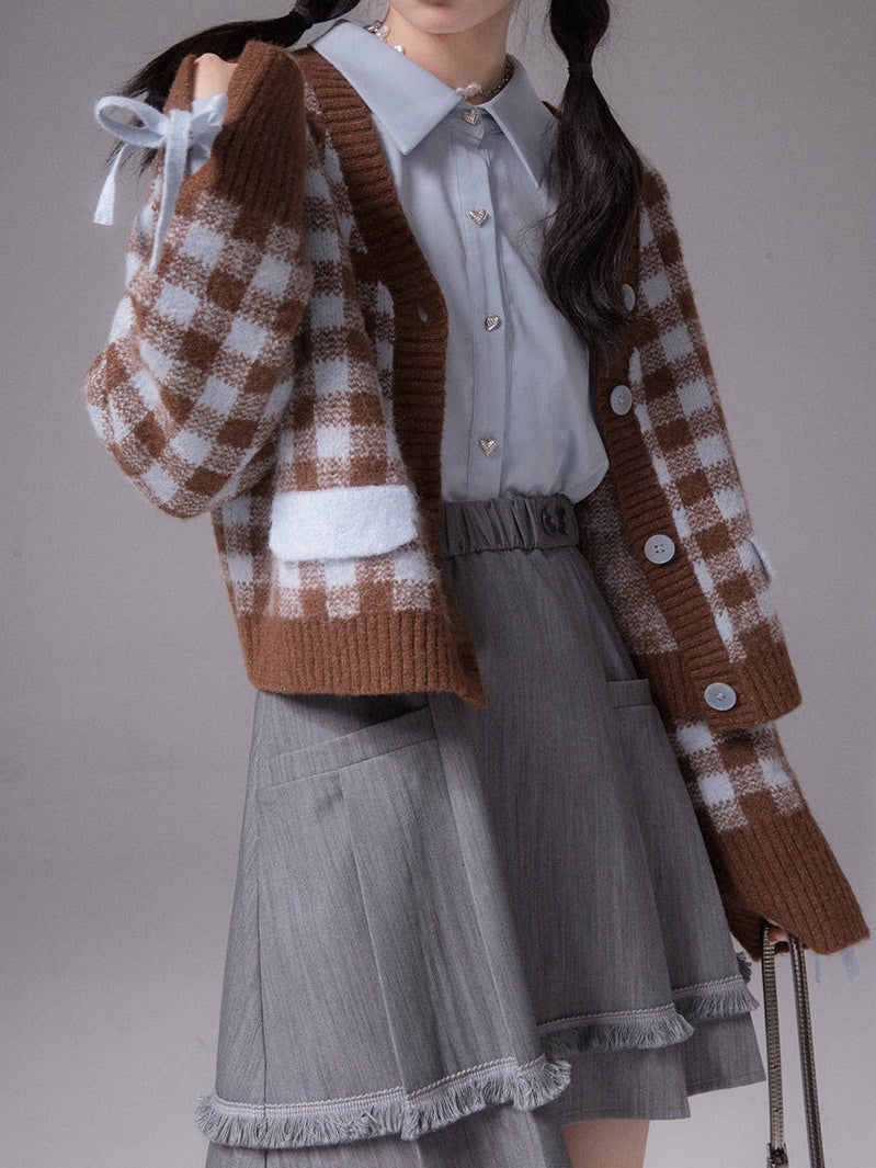 주름 잡은 프린지 스커트