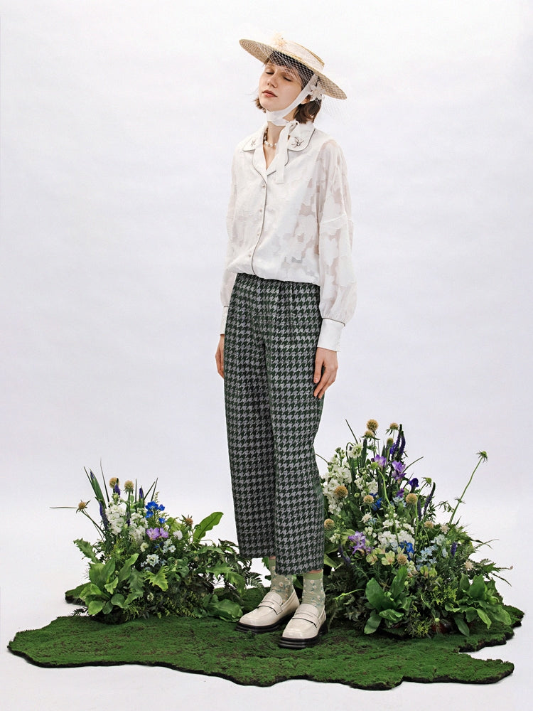 Schiere Stickerei Femineine Bluse