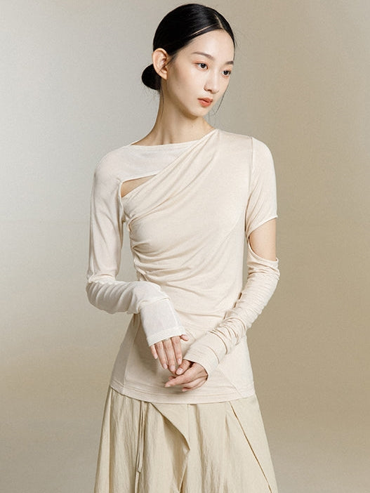 Broken Sleeve Bottoming T-shirt