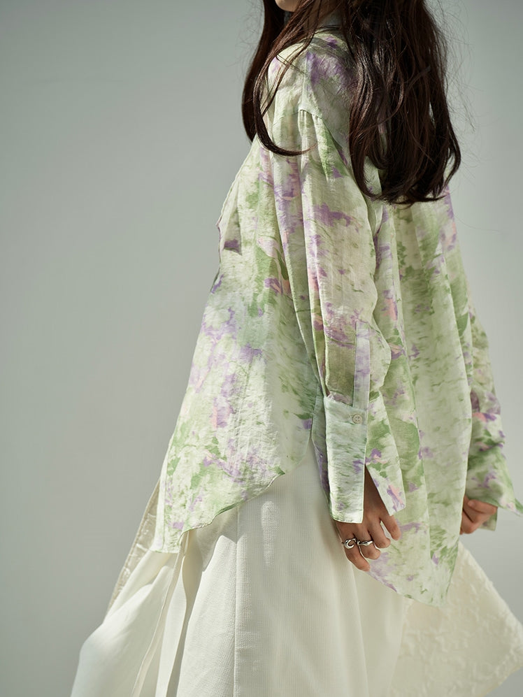 추상 인쇄 셔츠