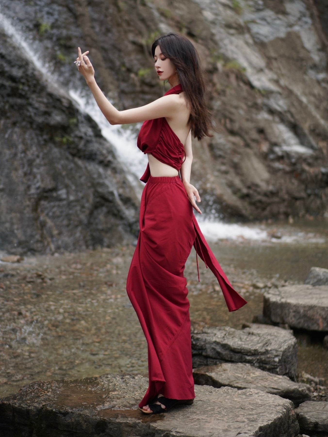 Irregular Sleeveless Halter Top