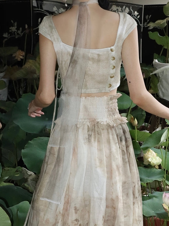 Plant Print New CHINESE T-SHIRT