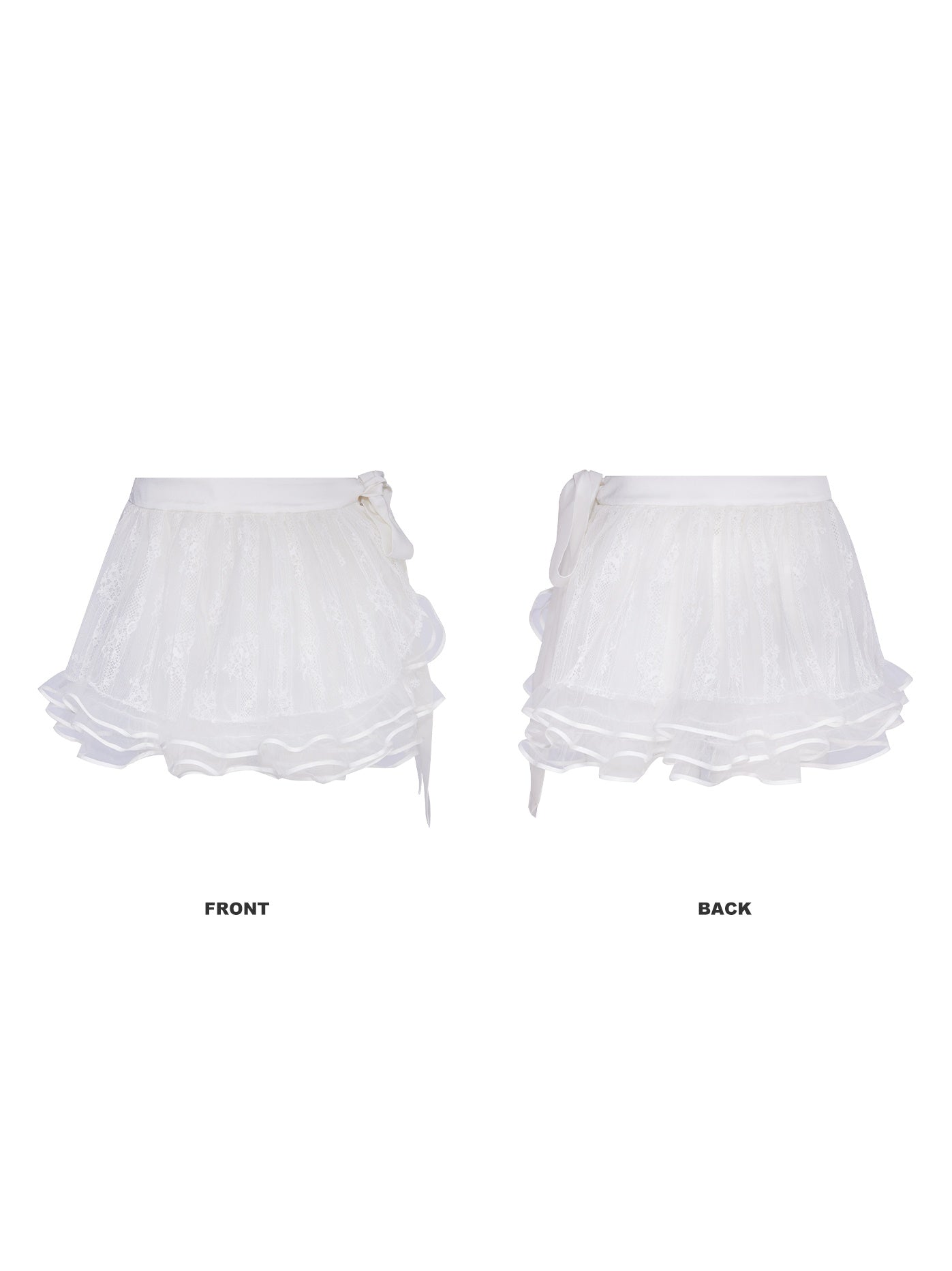 내부 바지가있는 레이스 메쉬 투투 스커트