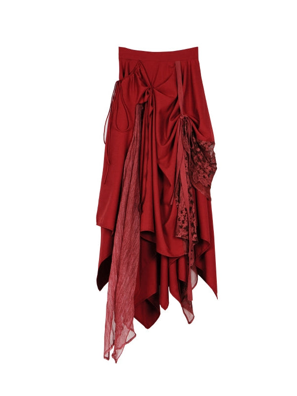 Seidennähte a-line-Spitzenrock