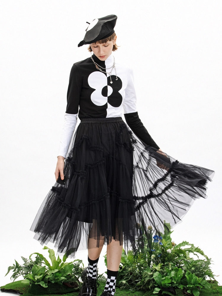 Tüll unregelmäßige Saumrock