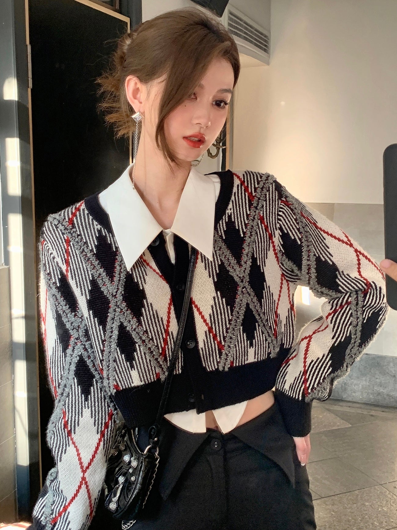 Retro Short Knitted Cardigan & Vest