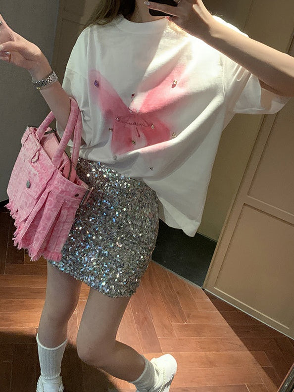 Butterfly Print Loose T-Shirt