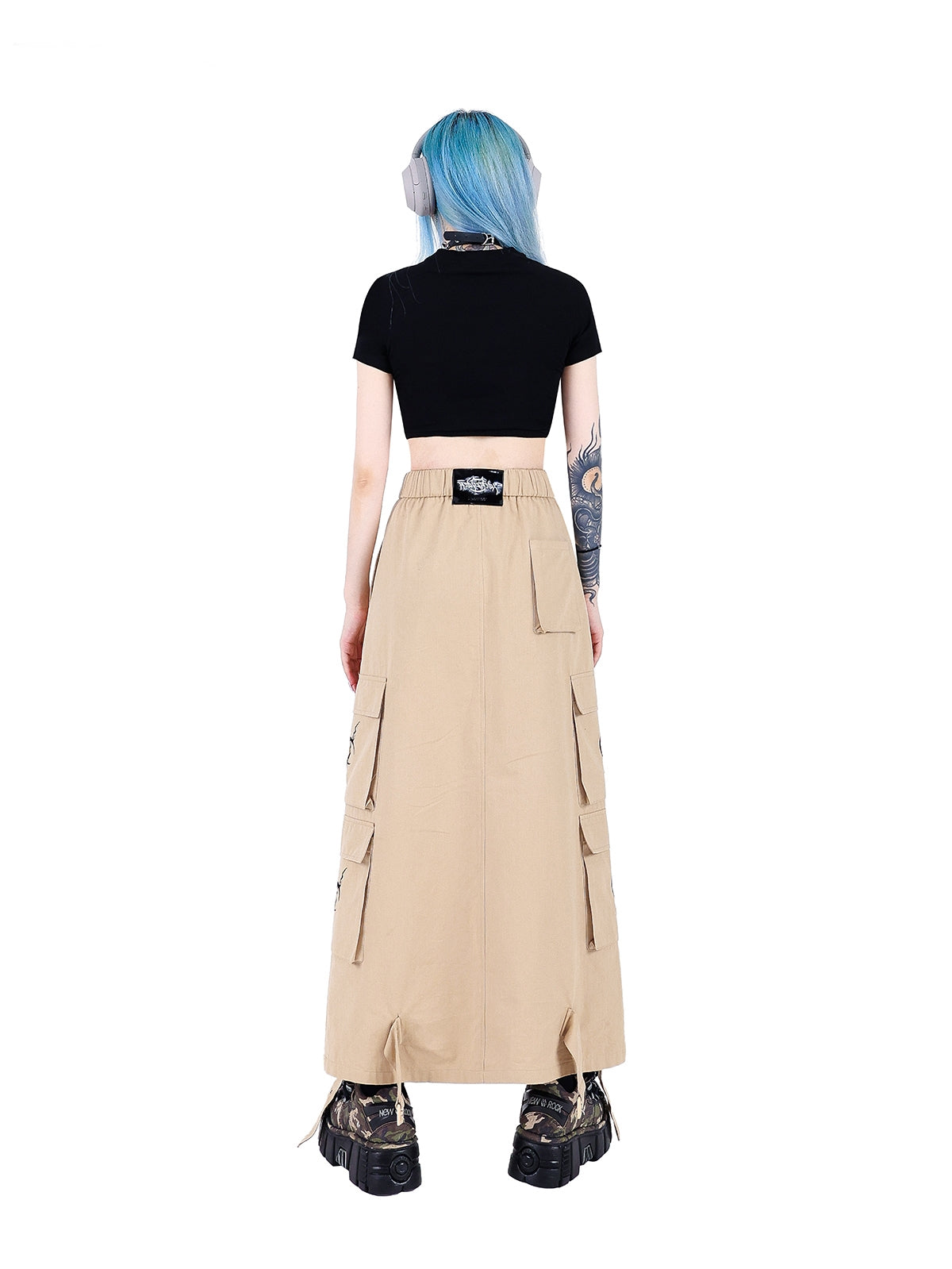 Multi-pocket Functional Workwear Skirt