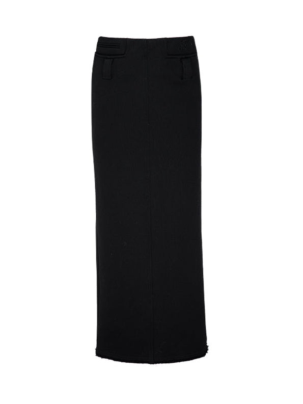 Short Casual Jacket & Slit Long Skirt