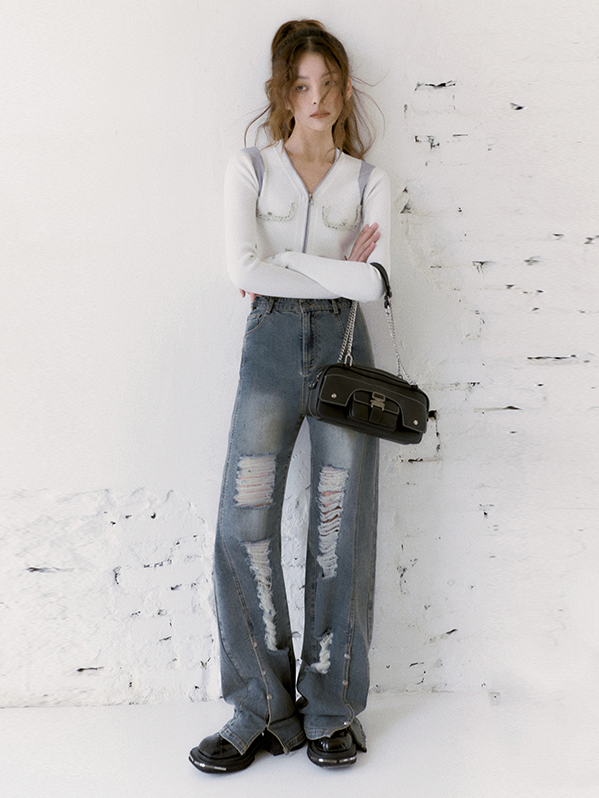 Hohe Taille lose Strömer