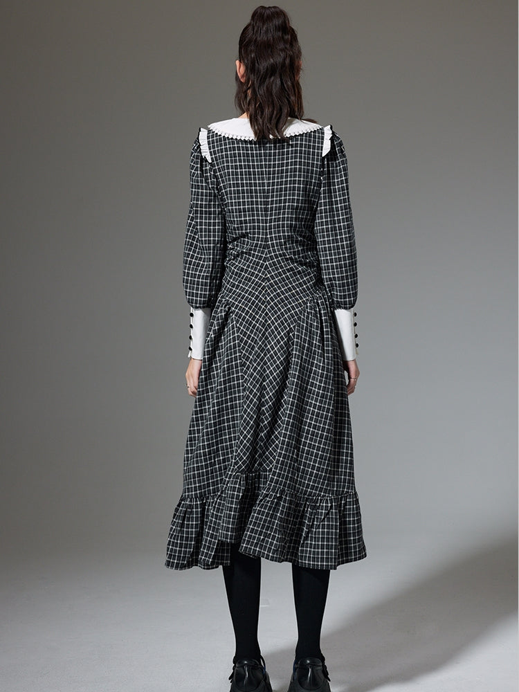 Retro Plaid -Kleid