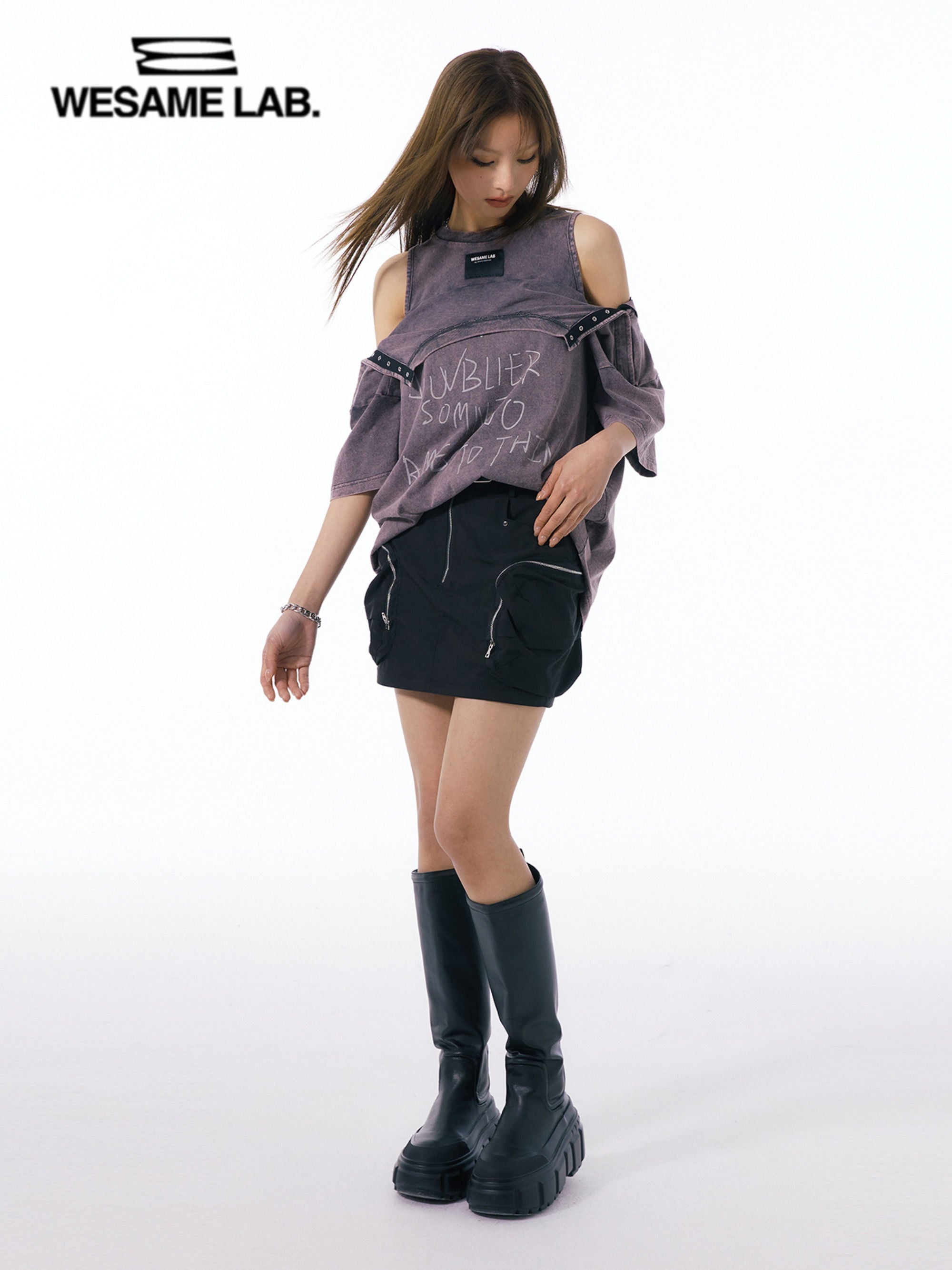 Tooling Pocket A-line Skirt