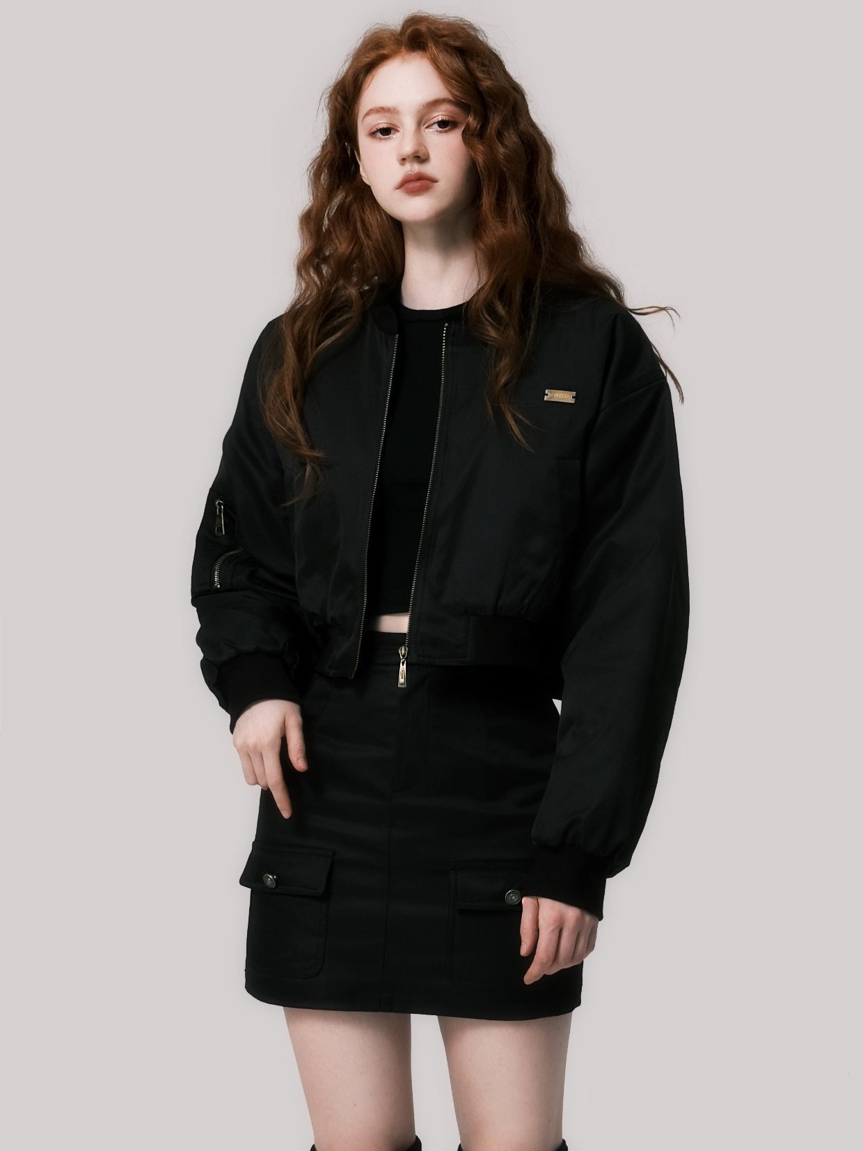 Jacket et jupe courte de baseball matelassé