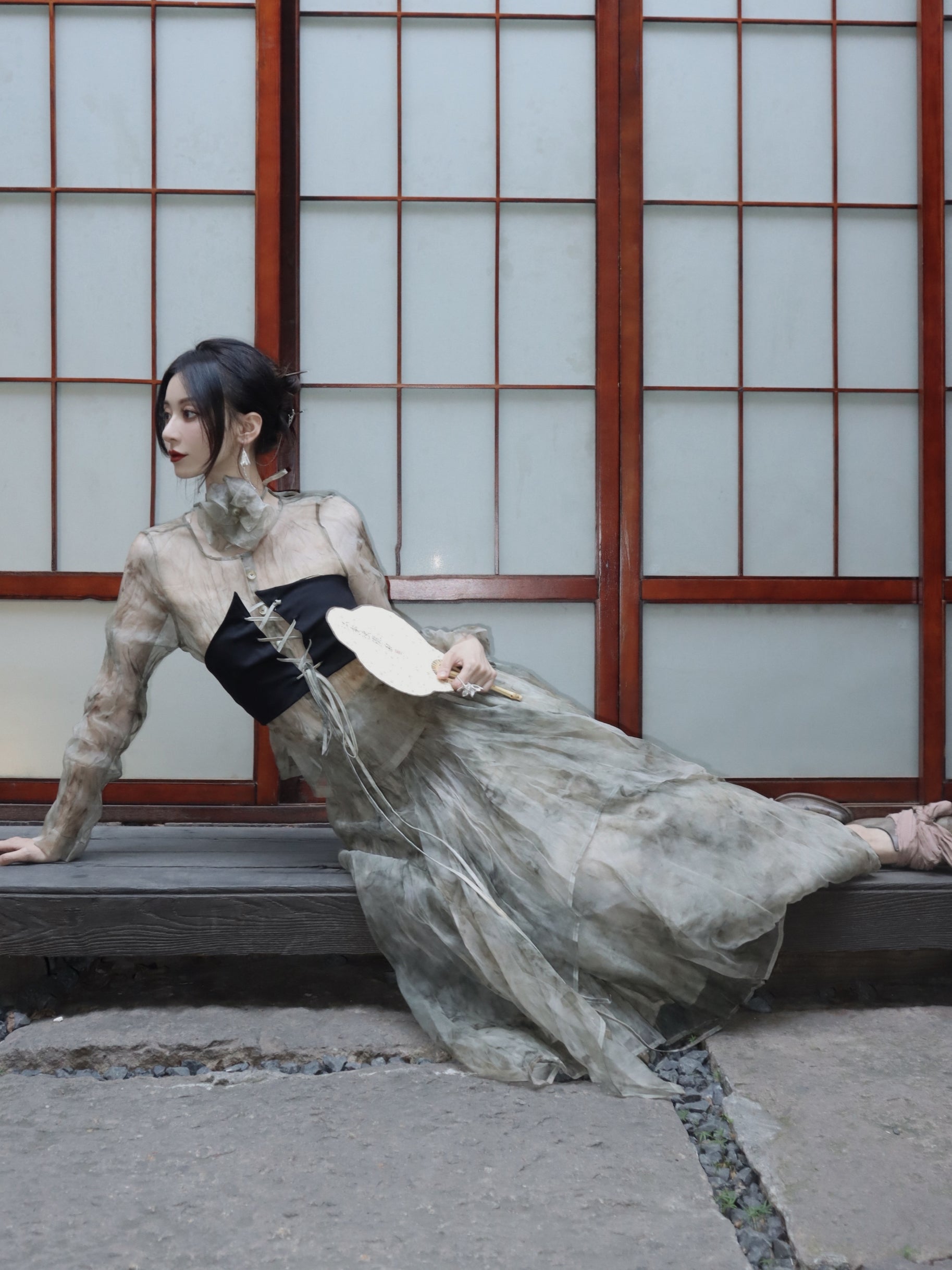 Printed Silk T-shirt & Vest Two-piece Set