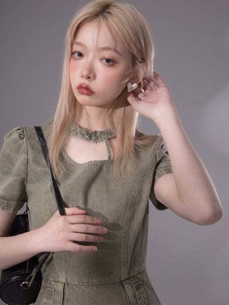 Dreidimensionales Taschen-Jeans-Einteiler