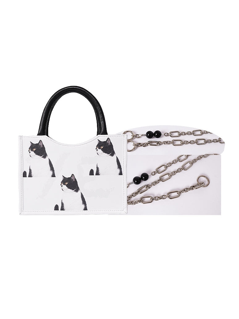 Leopard & Cat Small Square Bag