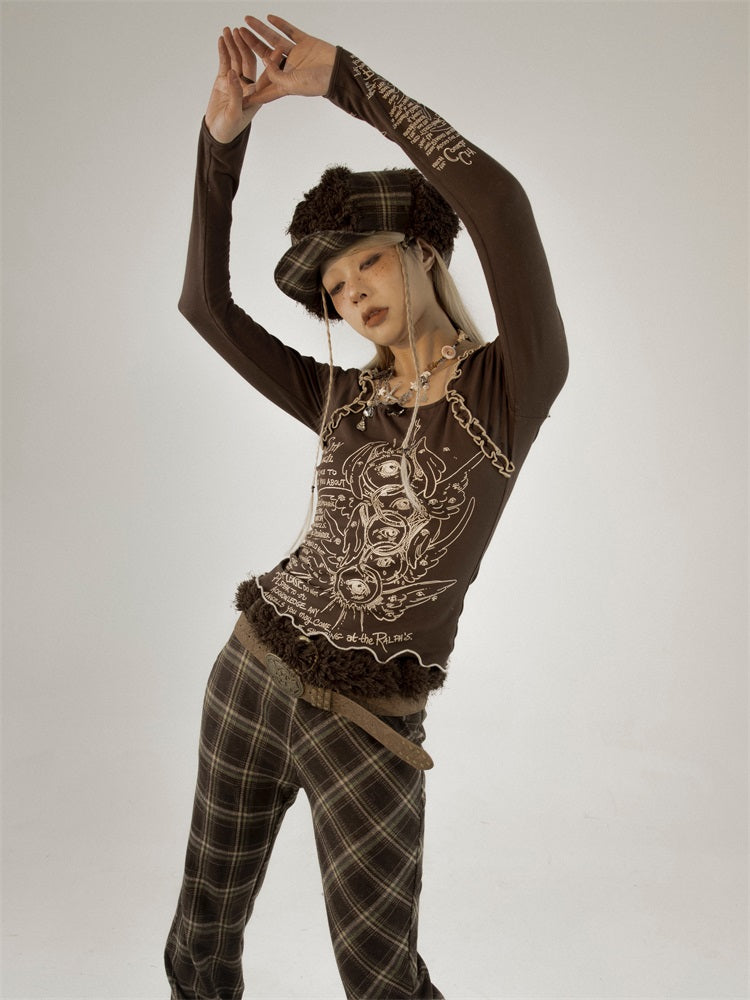 Slim Knitted Printed Bottoming Shirt