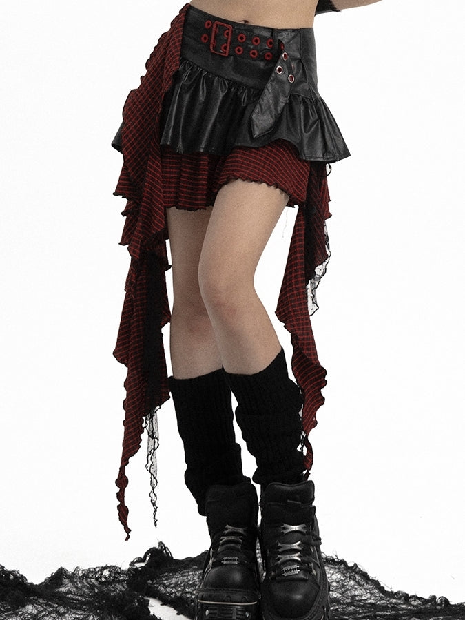 Y2K Goth lässiger unregelmäßiger Rock & Tubedeckel