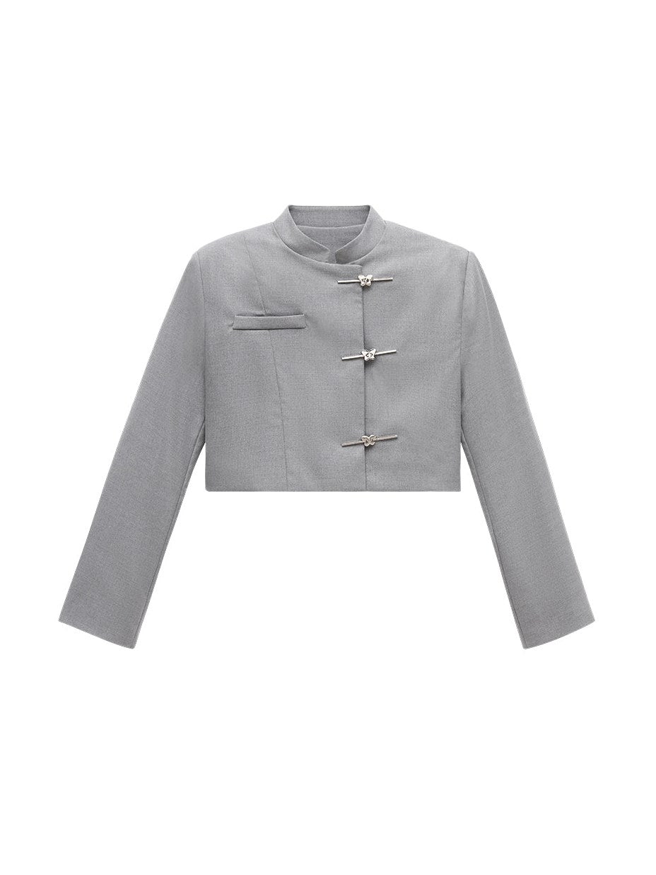 중국 스타일 로우 웨이스트 스커트 및 짧은 재킷