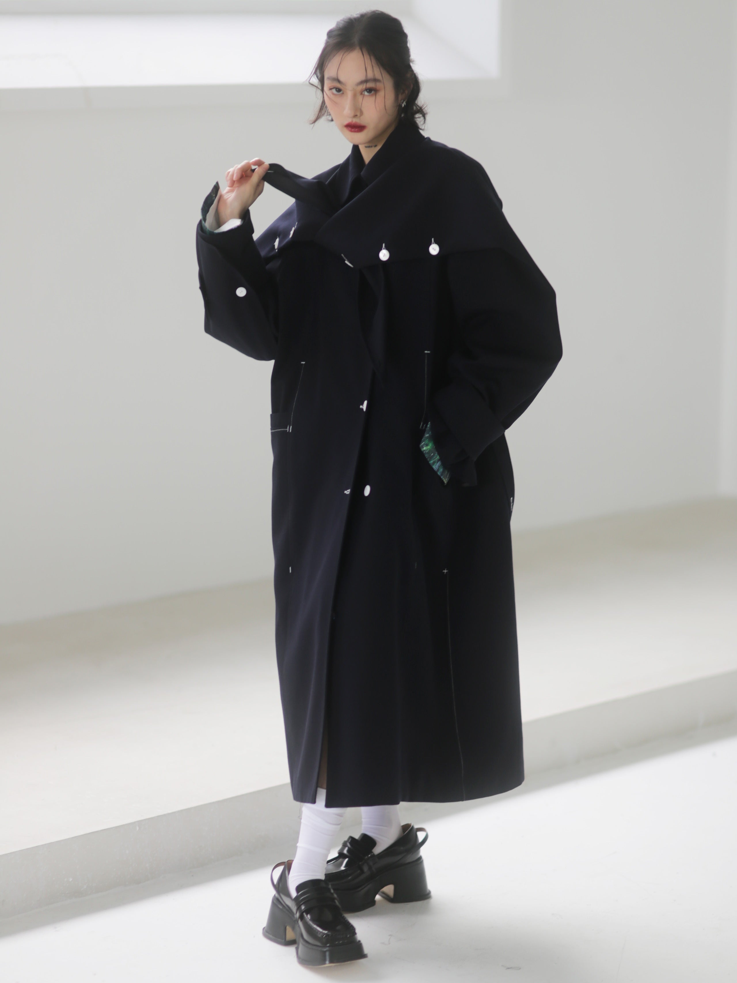 Rabbit Ears Shawl-Style Quilted Coat