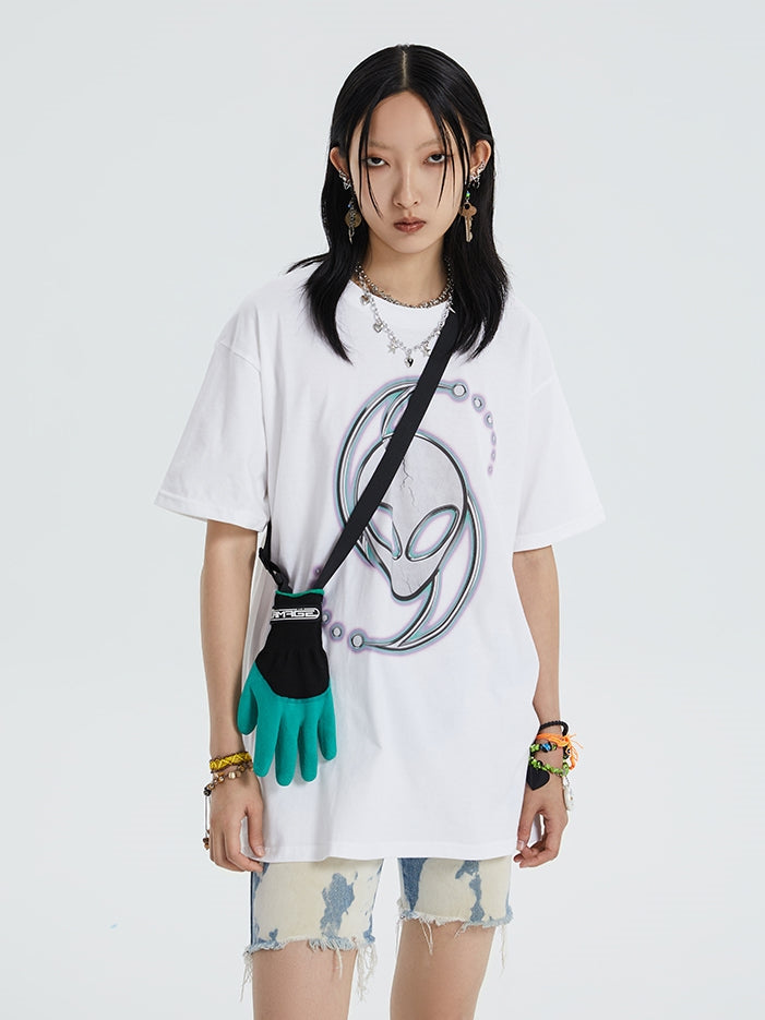 인쇄 된 짧은 슬리브 티셔츠