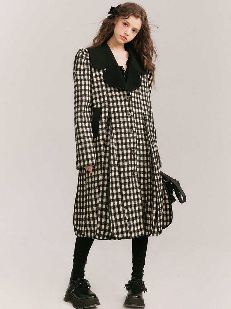Plaid Loose Wool Coat
