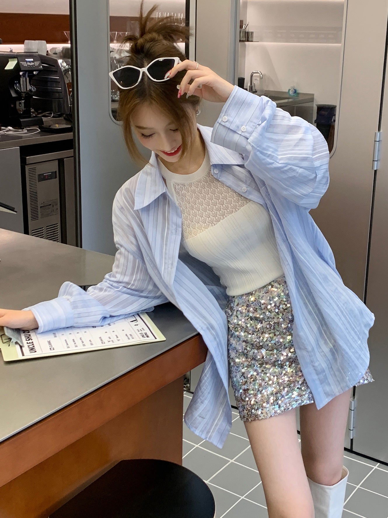 Chemise de protection solaire lâche à manches longues