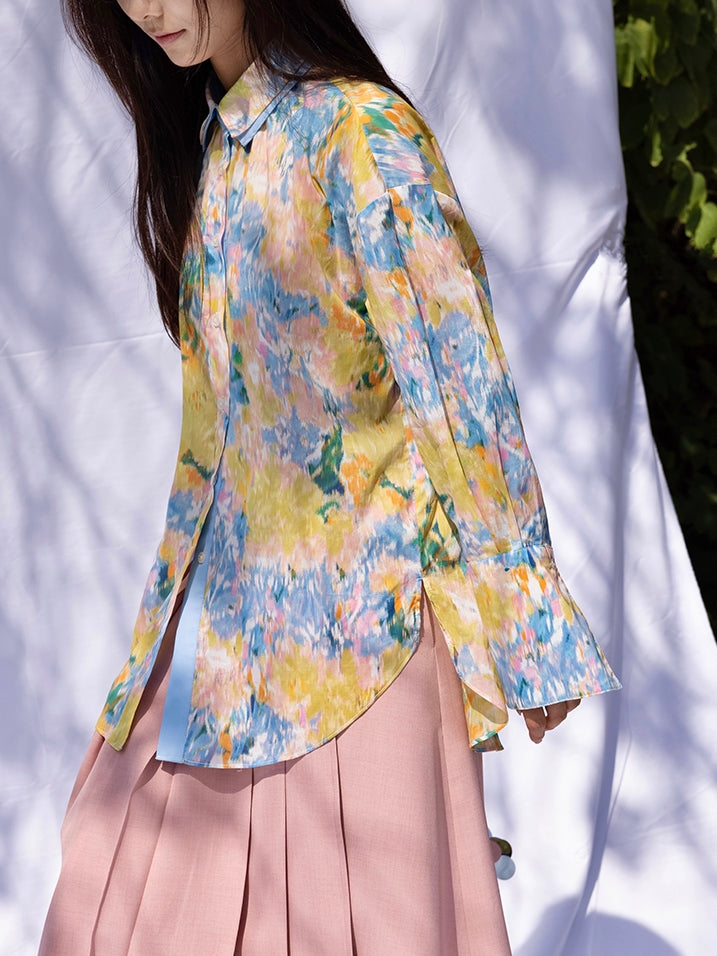 수채화 인쇄 셔츠
