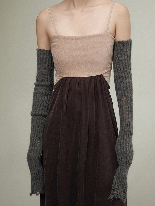 Hole Knit Long Arm Warmer
