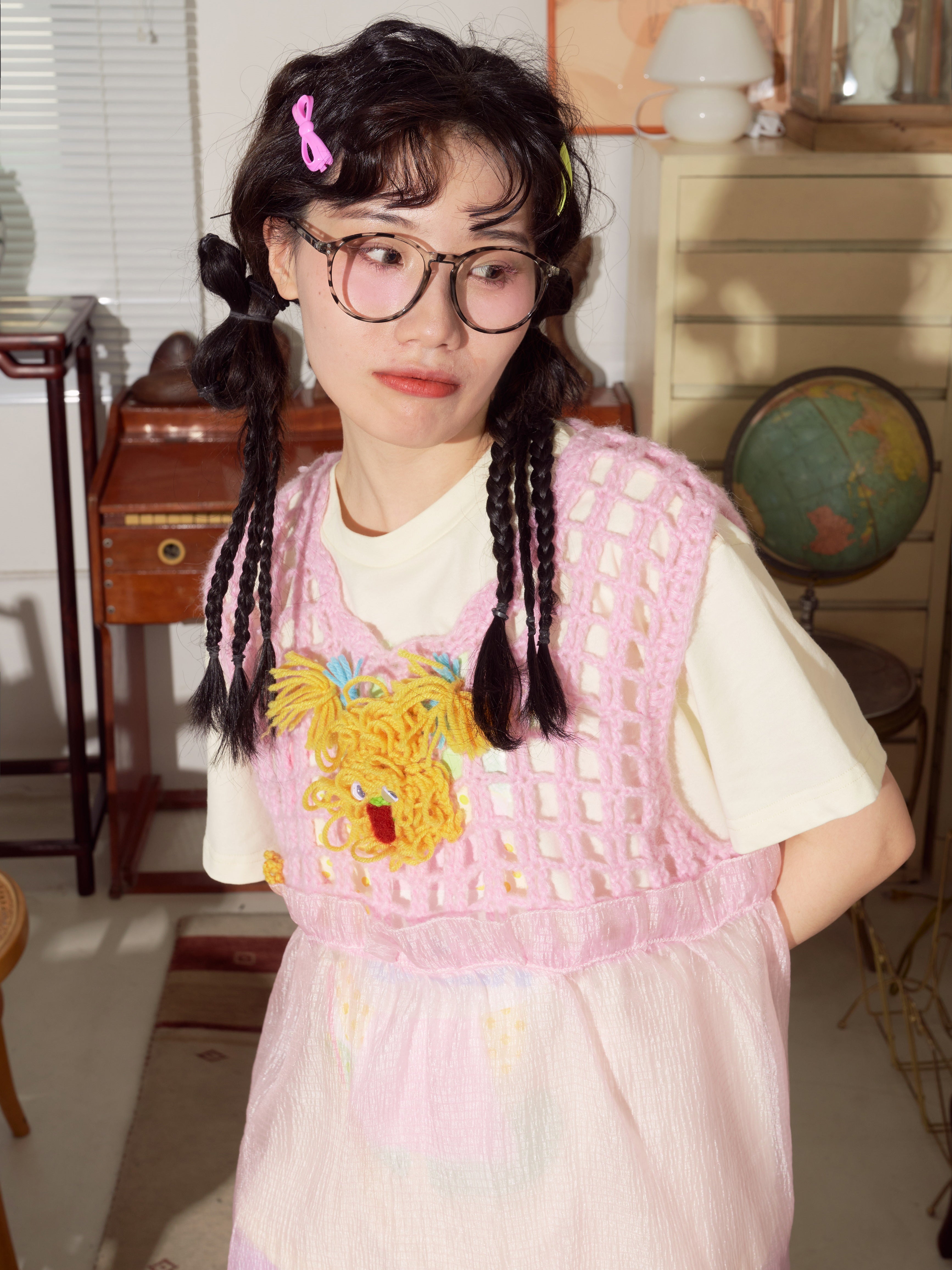 핸드 깨우기 모직 조끼