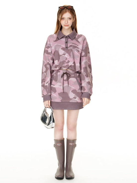 위장 A- 라인 치마 및 바지