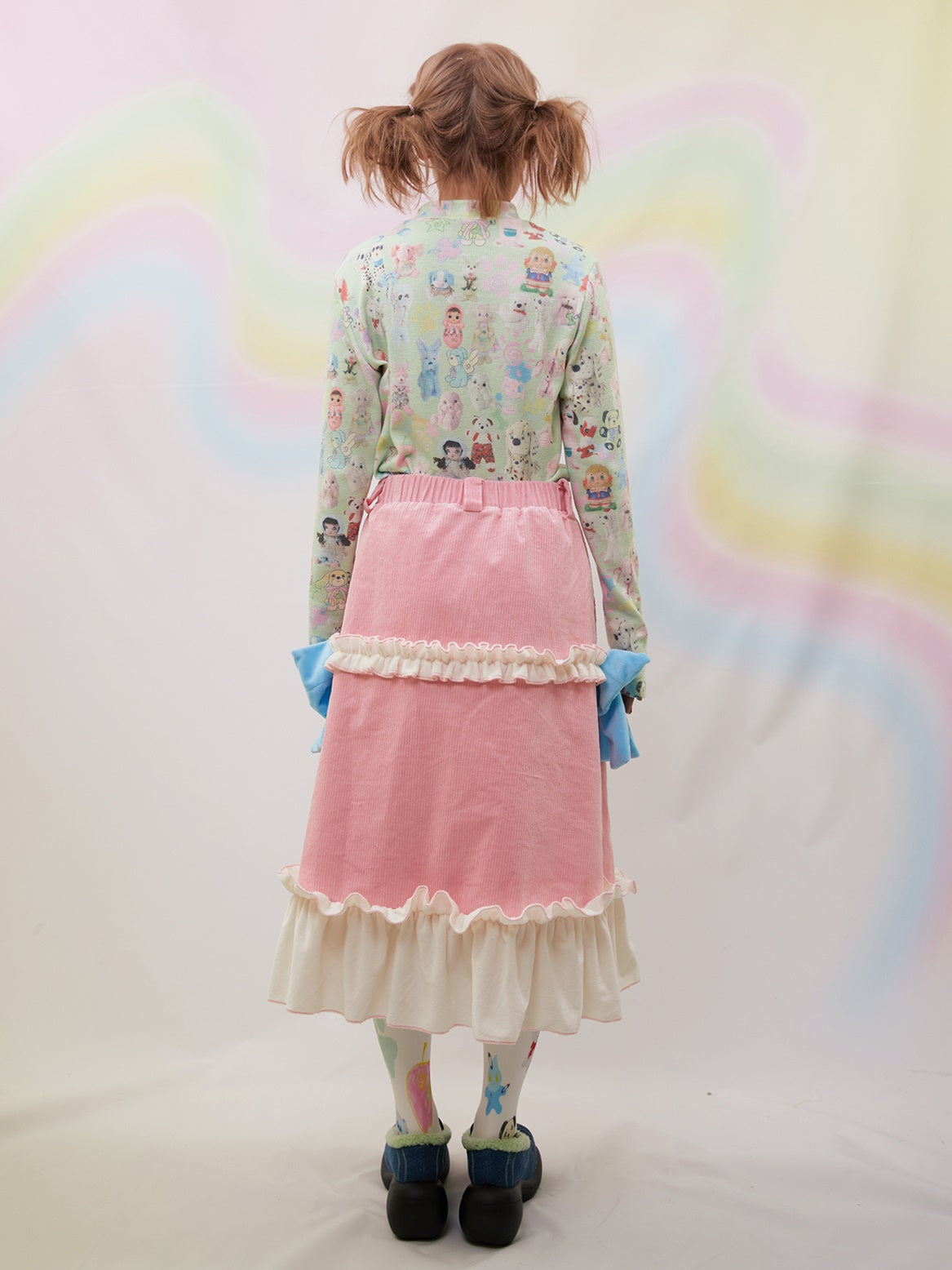 Gedruckter Cord -Spitzenrock