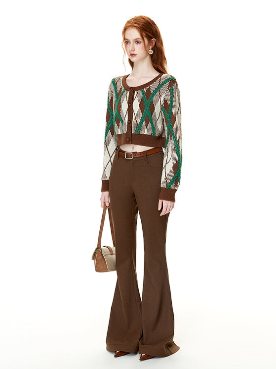 Retro Short Knitted Cardigan & Vest