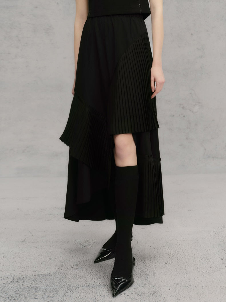 Three-dimensional Pleated Splicing Slit Skirt – ARCANA ARCHIVE