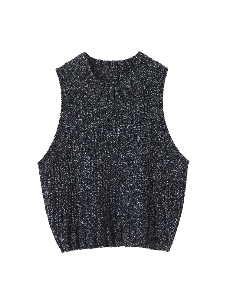 Knit Cropped Tops&Cardigan Set-up