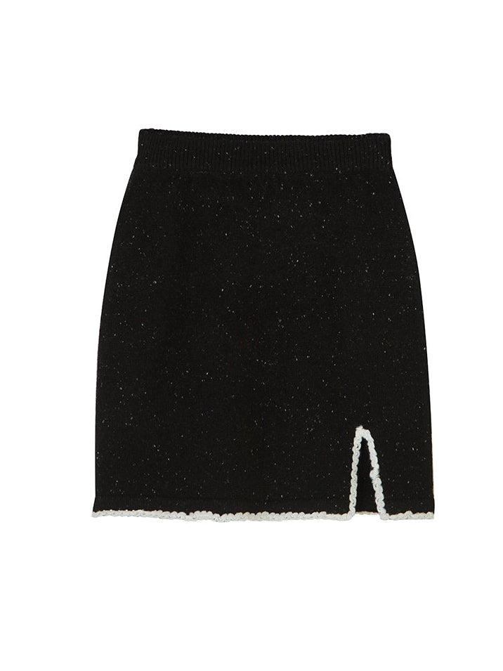 Strickjacke und Rock Strickstrick