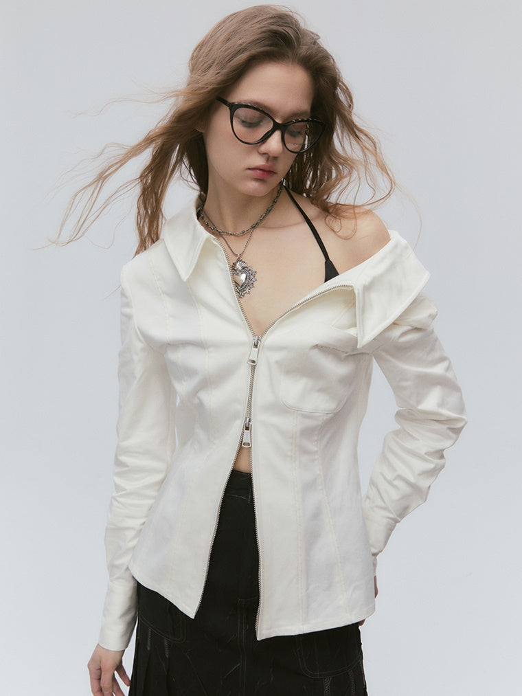 Doppel -Reißverschlusshemd