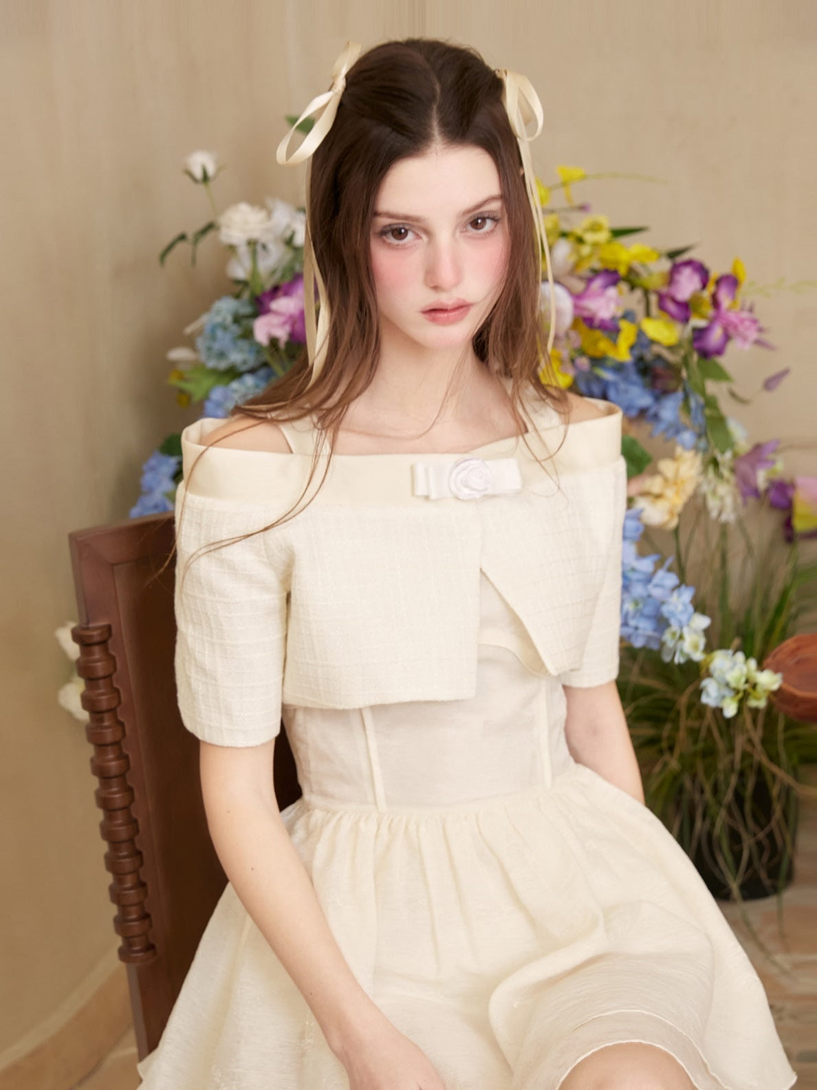 Camisole Short Dress & Cropped Strap Jacket