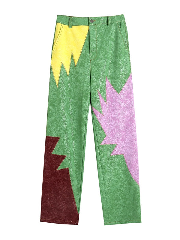 Stitching -Kontrastfarbe Faux Lederhosen