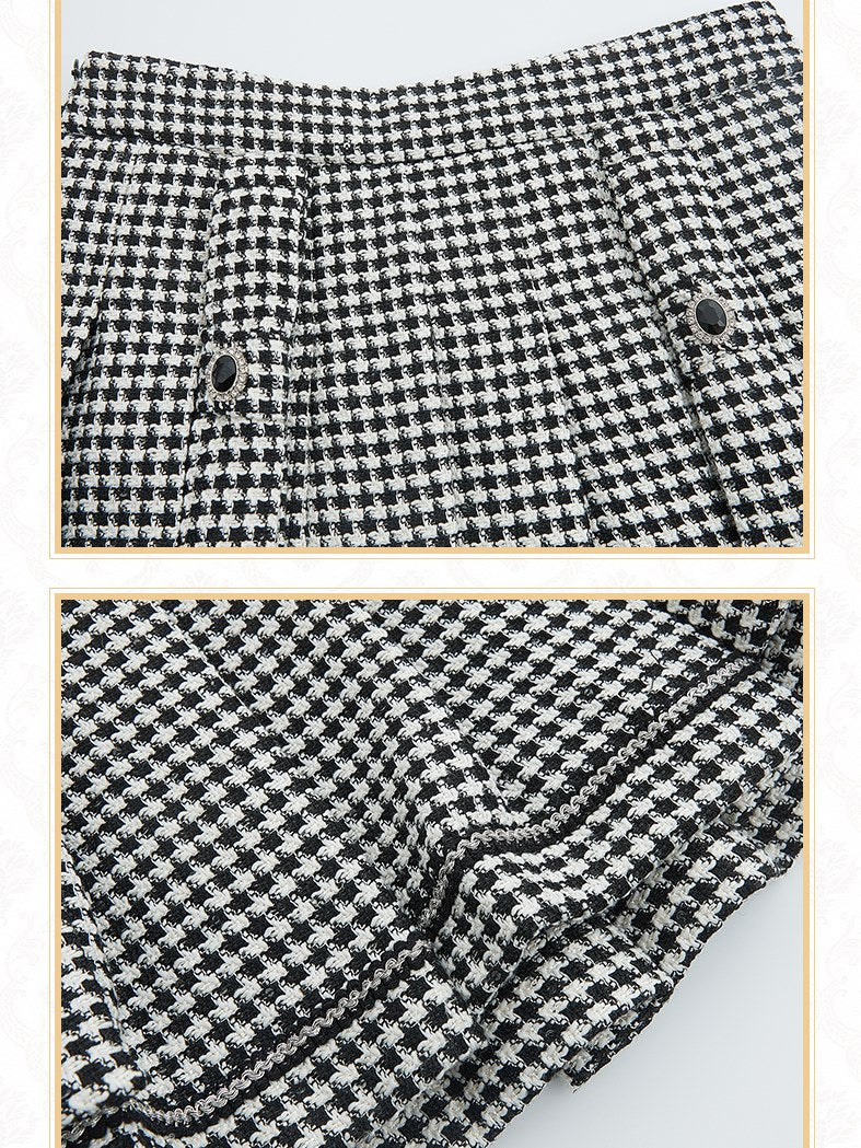 Plaid Short Pleats Skirt