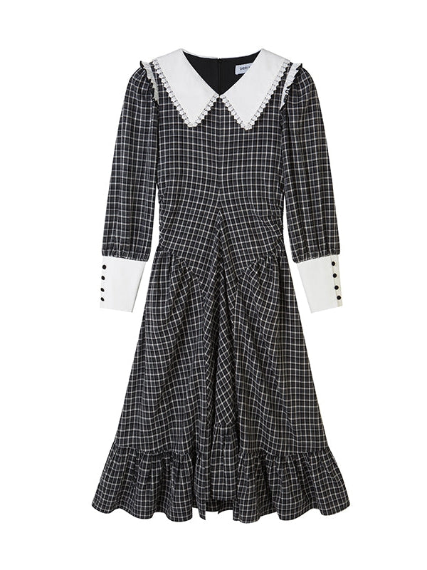 Retro Plaid -Kleid