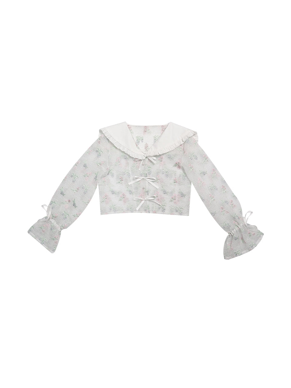 BOW TIE JACQUARD SUNSCREEN LONG-SLEEVED JACKET