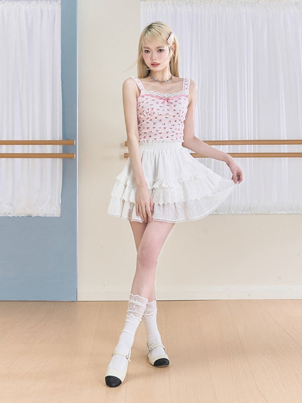 Spitze weißer Kuchenrock