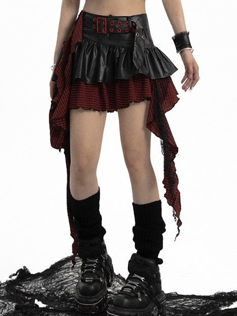 Y2K Goth lässiger unregelmäßiger Rock & Tubedeckel