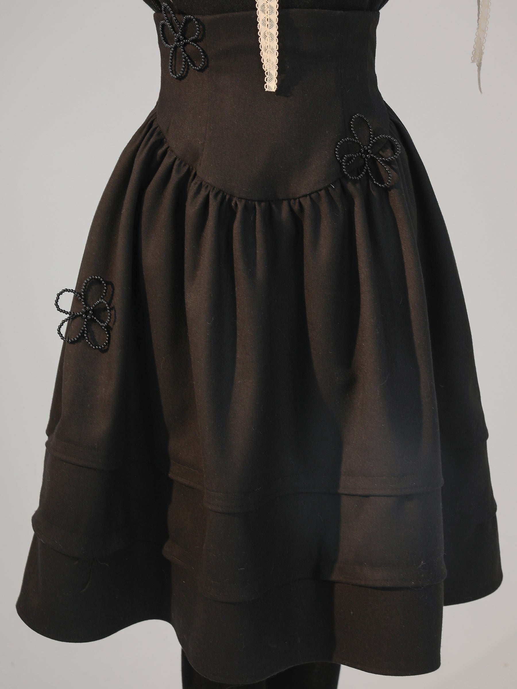 Tiered High-waist Flower Fluffy Skirt
